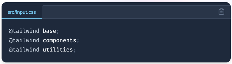 Tailwind index.css file code