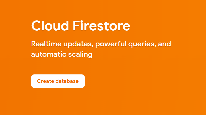 Firebase Create Firestore page