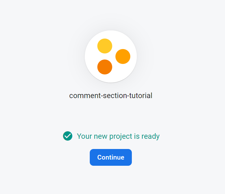 Firebase continue screen
