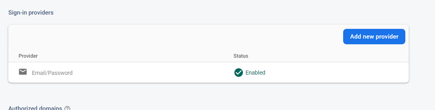 Firebase authentication add new provider screen