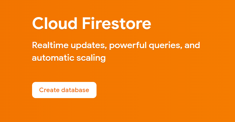Firebase create database screen