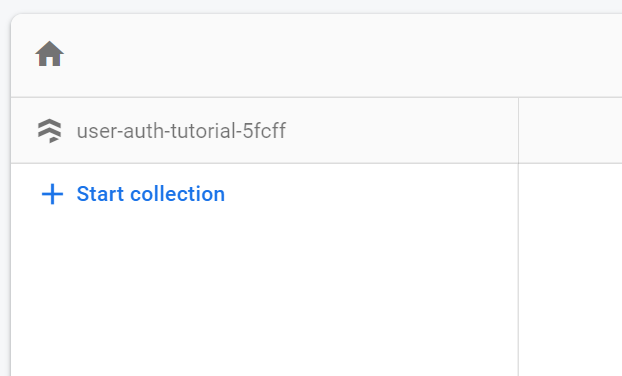 Firebase start collection screen
